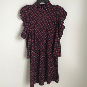Want and Need Plaid Cold Shoulder Sweater Dress
